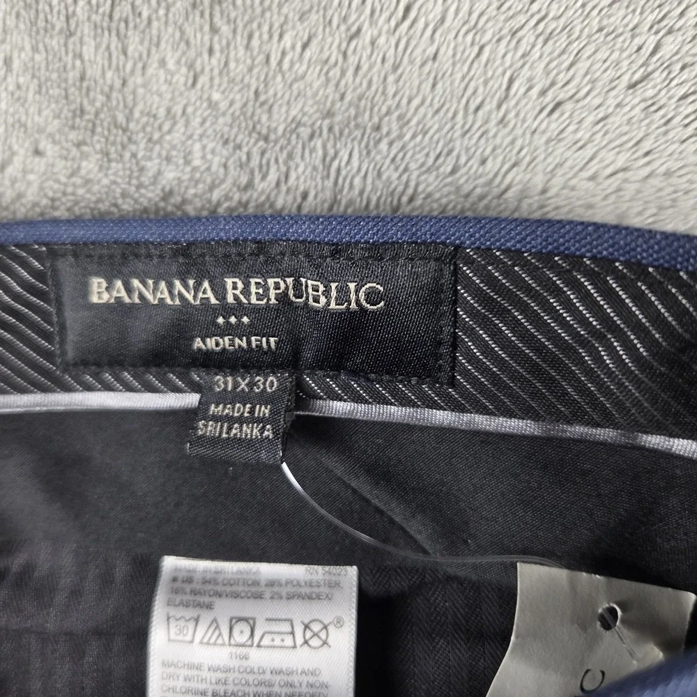 NWT Banana Republic Aiden Slim Navy Blue Dress Pants Mens 31x30 Stretch